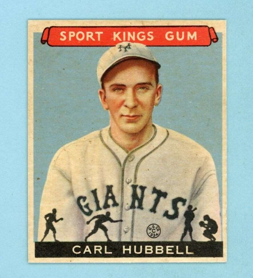 1933 Sport Kings #42 Carl Hubbell New York Giants Baseball Card TRIMMED