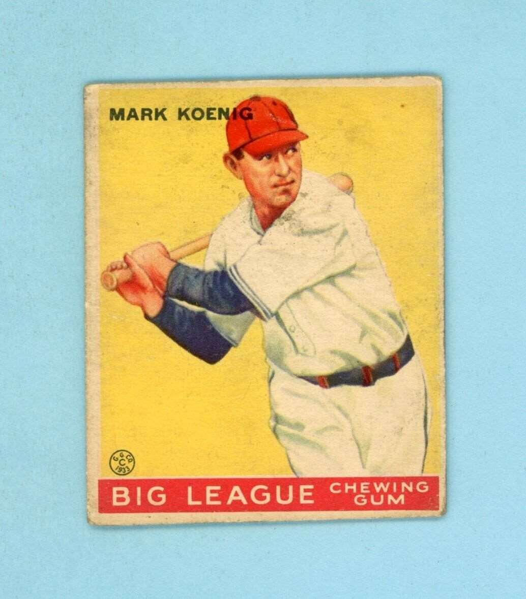 1933 Goudey #39 Mark Koenig Chicago Cubs Rookie Baseball Card Vg/Ex-Ex