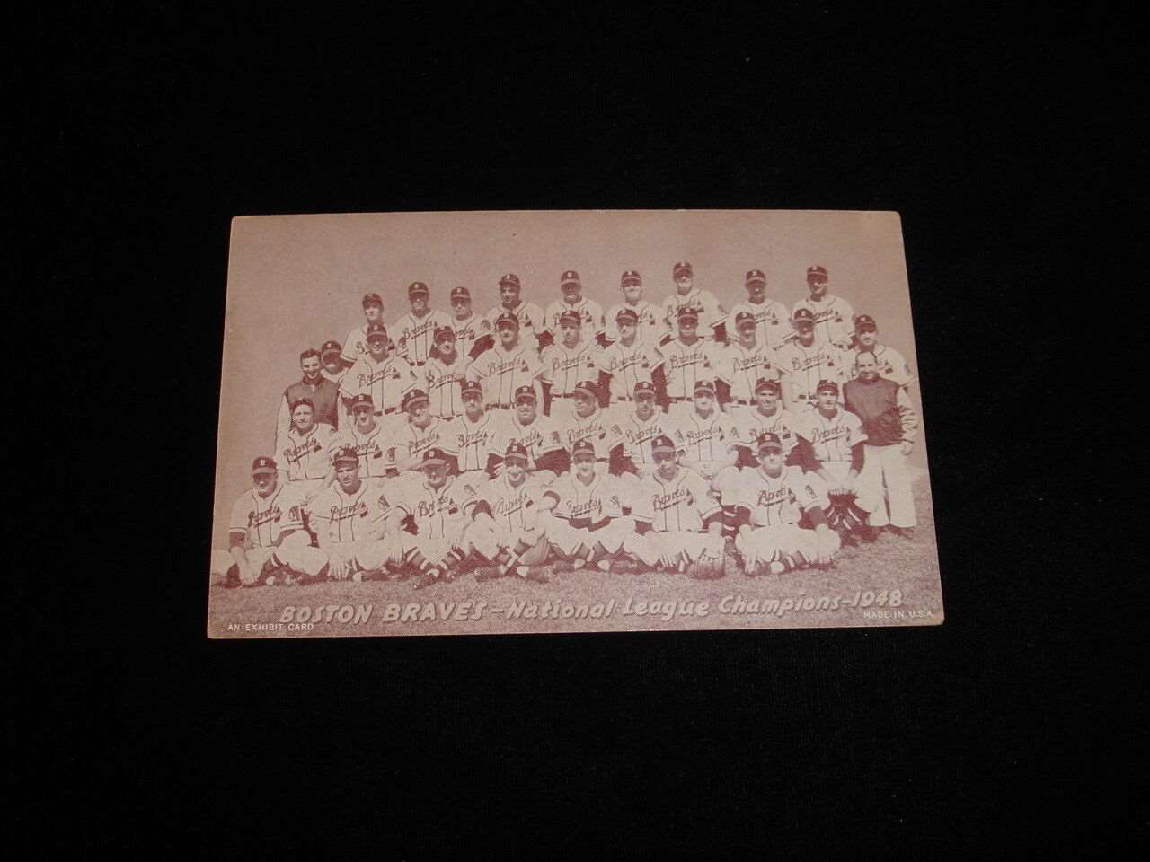 1947-66 Baseball Exhibit Card-Boston Braves National League Champions 1948