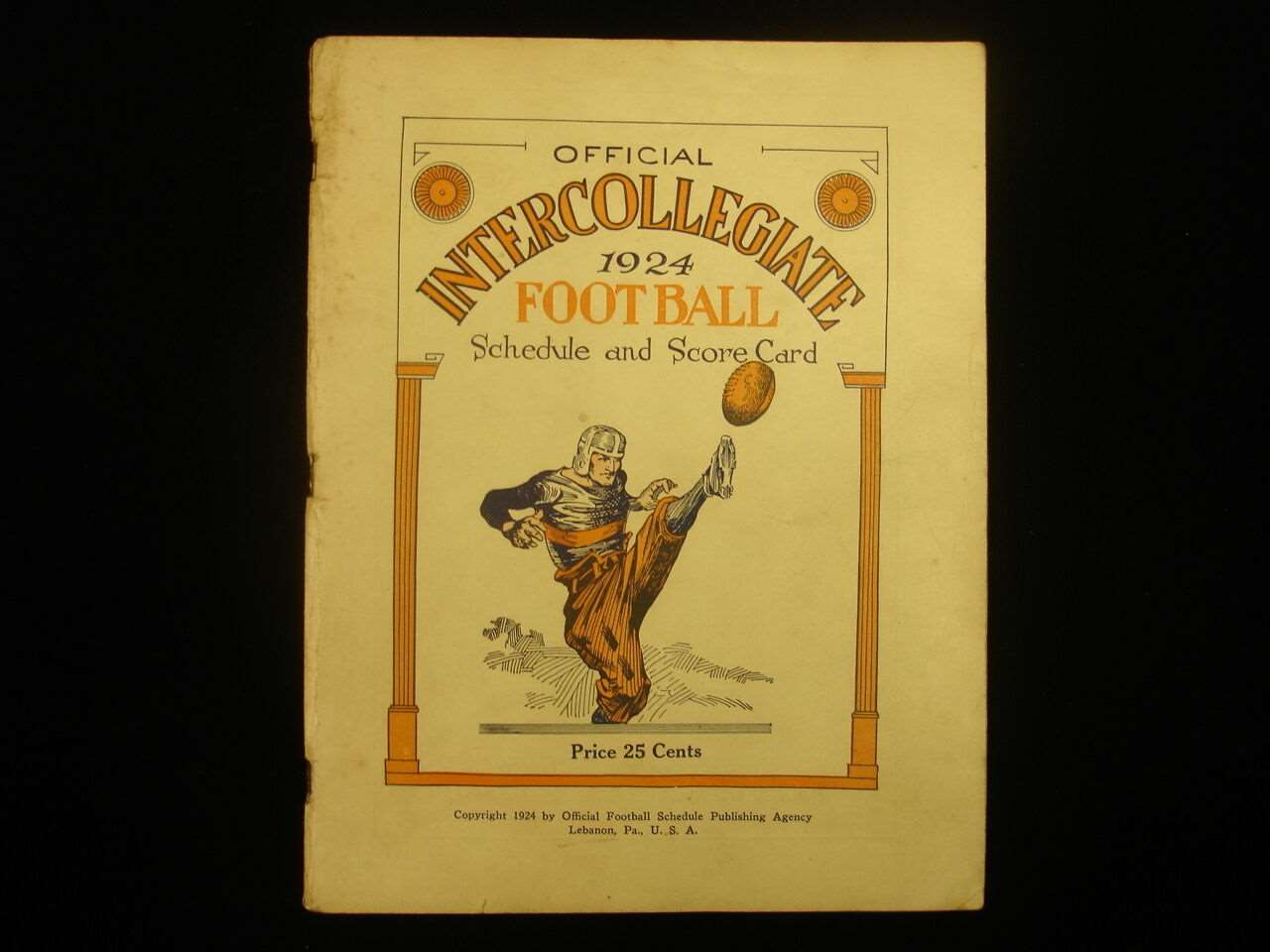 1924 Official Intercollegiate Football Schedule & Score Card Booklet