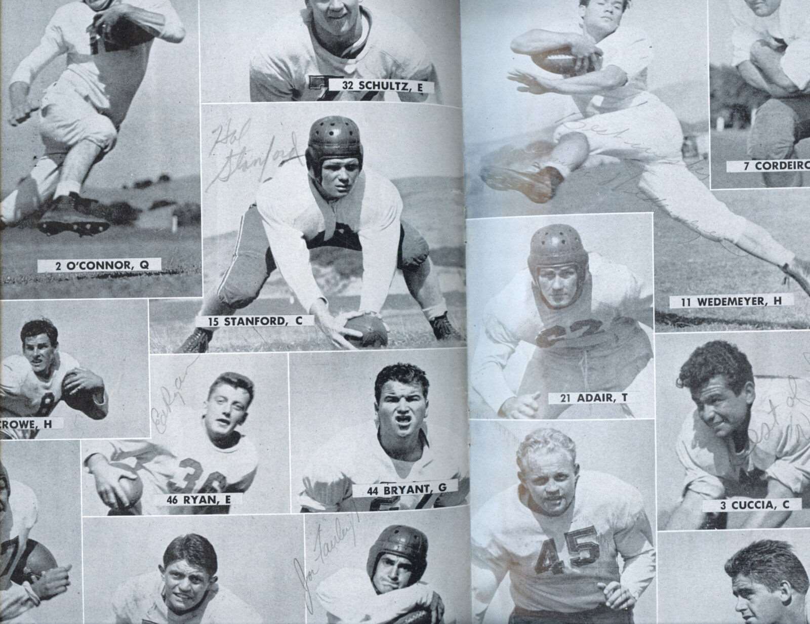 10-13 1945 St. Mary's Pacific NCAA Football Program Autographed 6 Sigs JSA LOA