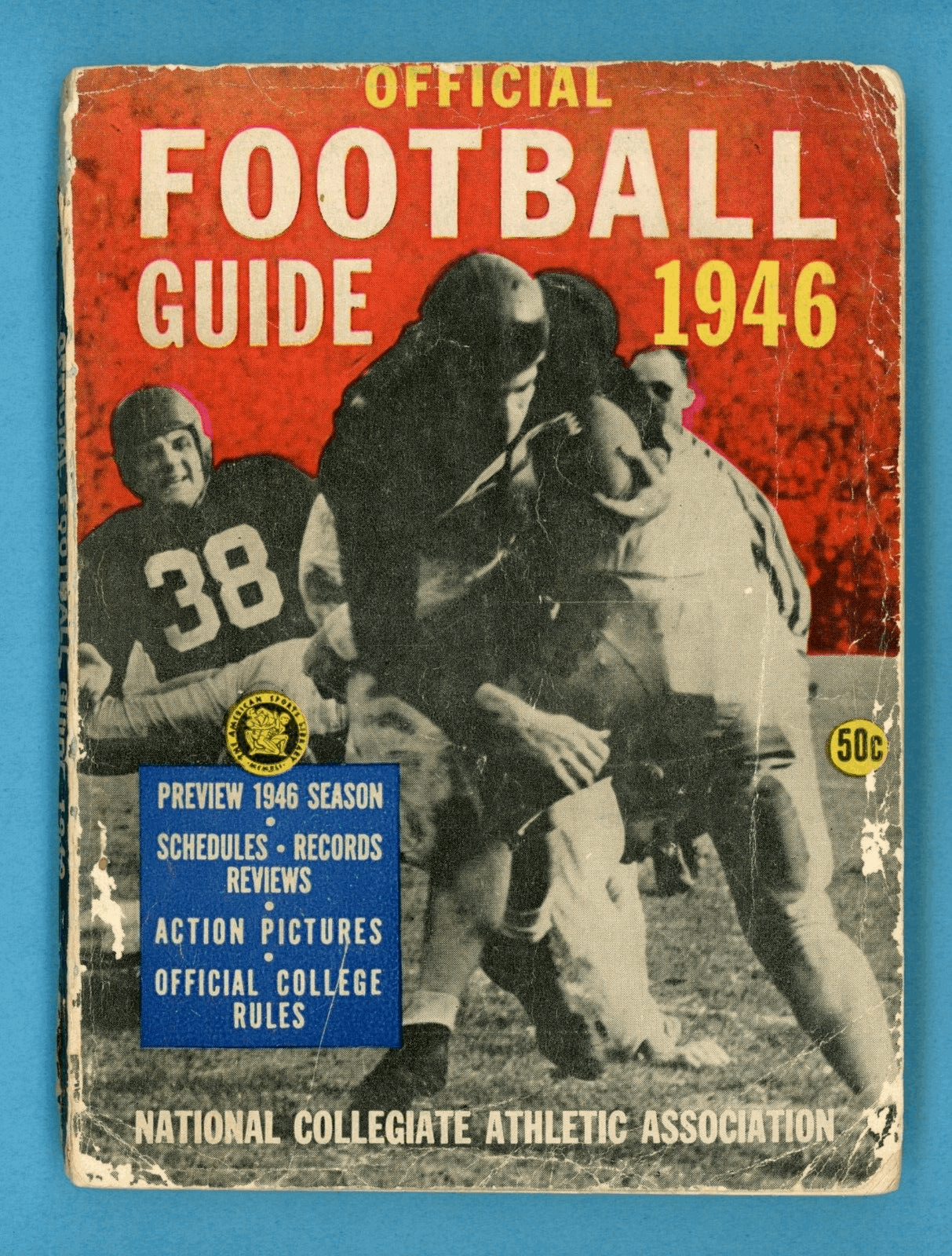 1946 Official NCAA Football Guide Jim Corbitt from Alabama on cover