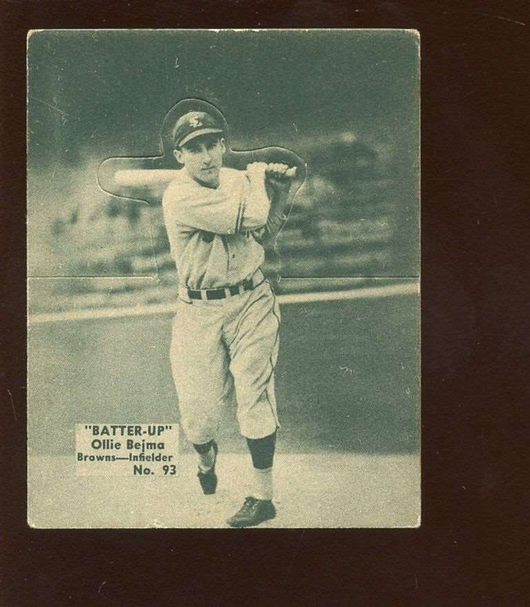 1936 Batter Up Baseball Card HIGH #93 Ollie Bejmo EX+