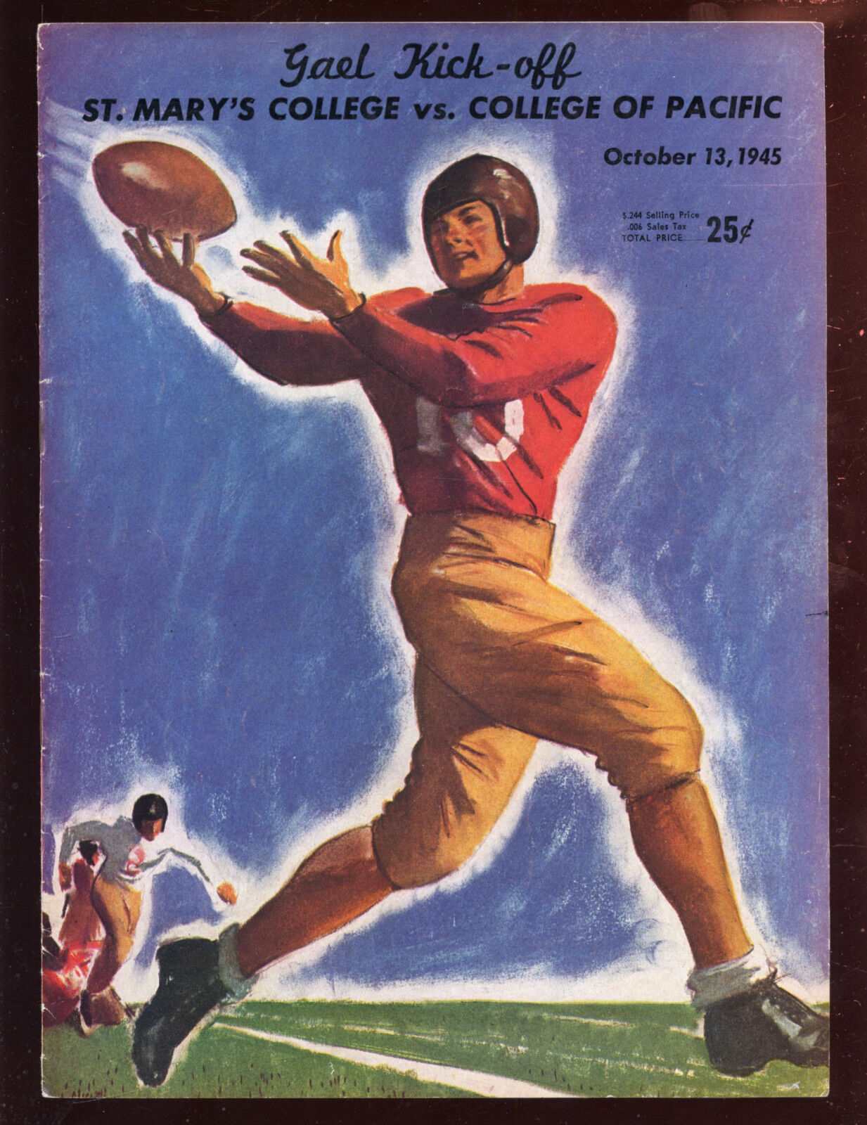 10-13 1945 St. Mary's Pacific NCAA Football Program Autographed 6 Sigs JSA LOA