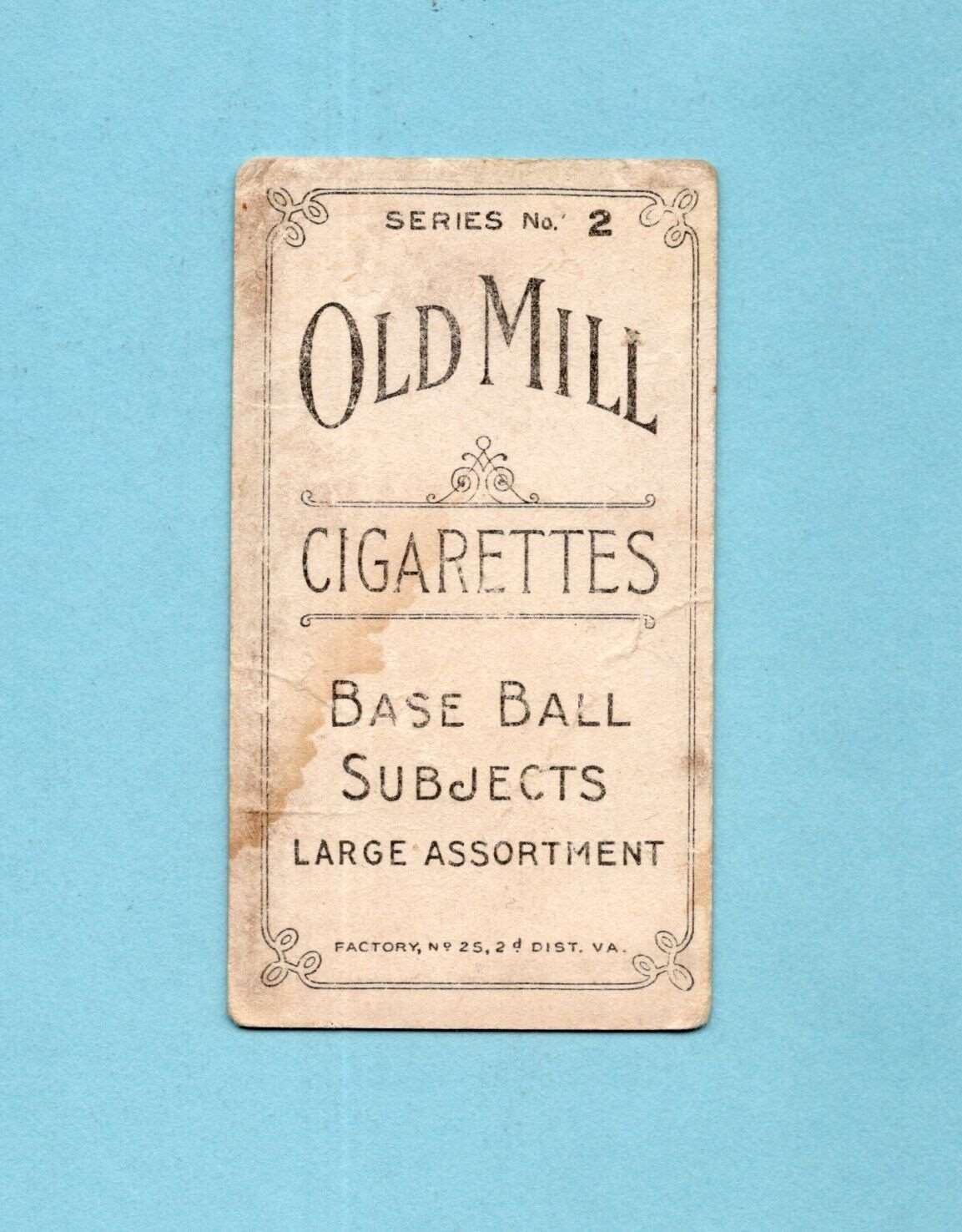 1910 Old Mill Cigarettes Series 2 Virginia League Larkins Danville Baseball Card