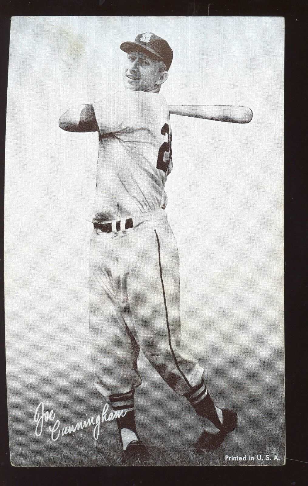 1947-66 Exhibit Supply Baseball Card Joe Cunningham Batting