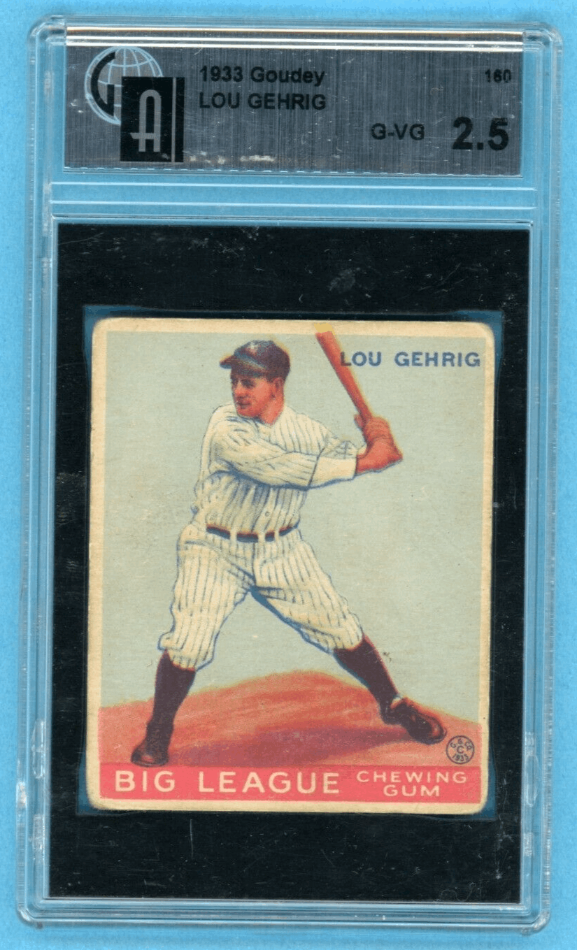 1933 Goudey Lou Gehrig New York Yankees Baseball Card #160 GAI G-VG 2.5