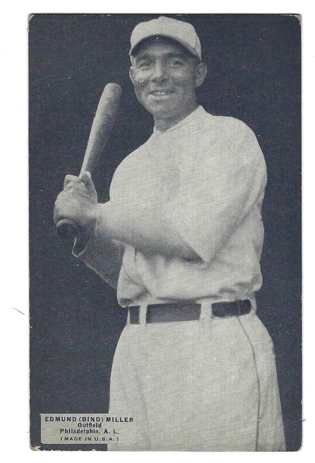 1925 Exhibit Edmund (Bind) Miller Philadelphia A's Baseball Card 