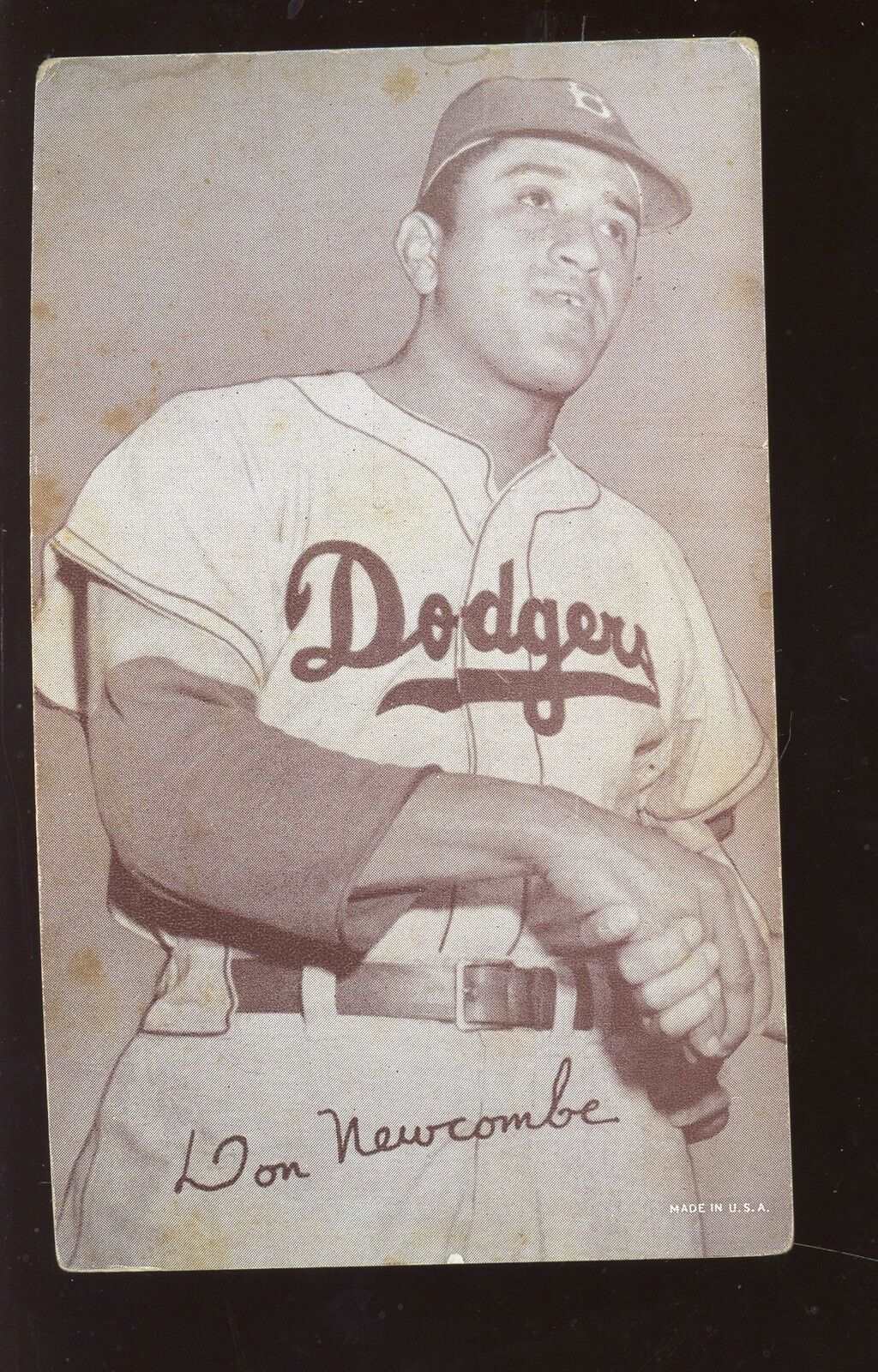 1947/66 Exhibit Supply Baseball Card Don Newcombe Brooklyn Dodgers