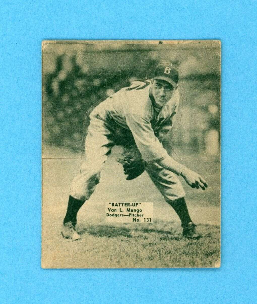 1934-36 Batter Up #131 Van Mungo Brooklyn Dodgers Baseball Card Vg/Ex lht cres