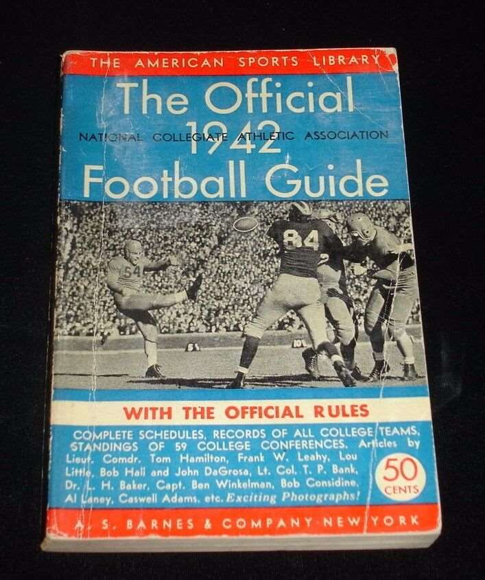 1942 Official NCAA Football Guide by A.S. Barnes & Company, NY