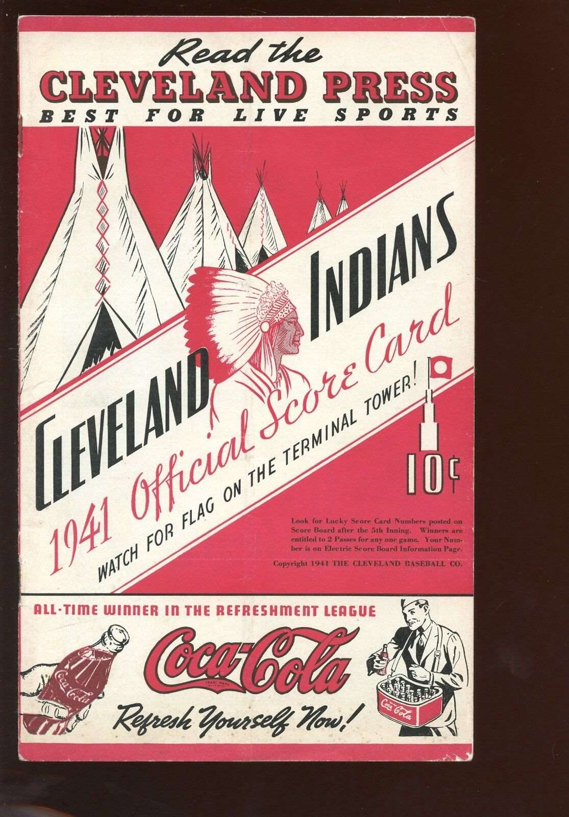 1941 MLB Program Chicago White Sox at Cleveland Indians VG-EX