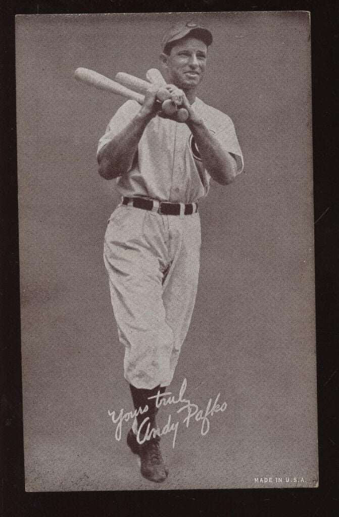 1939/46 Salutation Exhibit Supply Baseball Andy Pafko C on Cap EXMT+