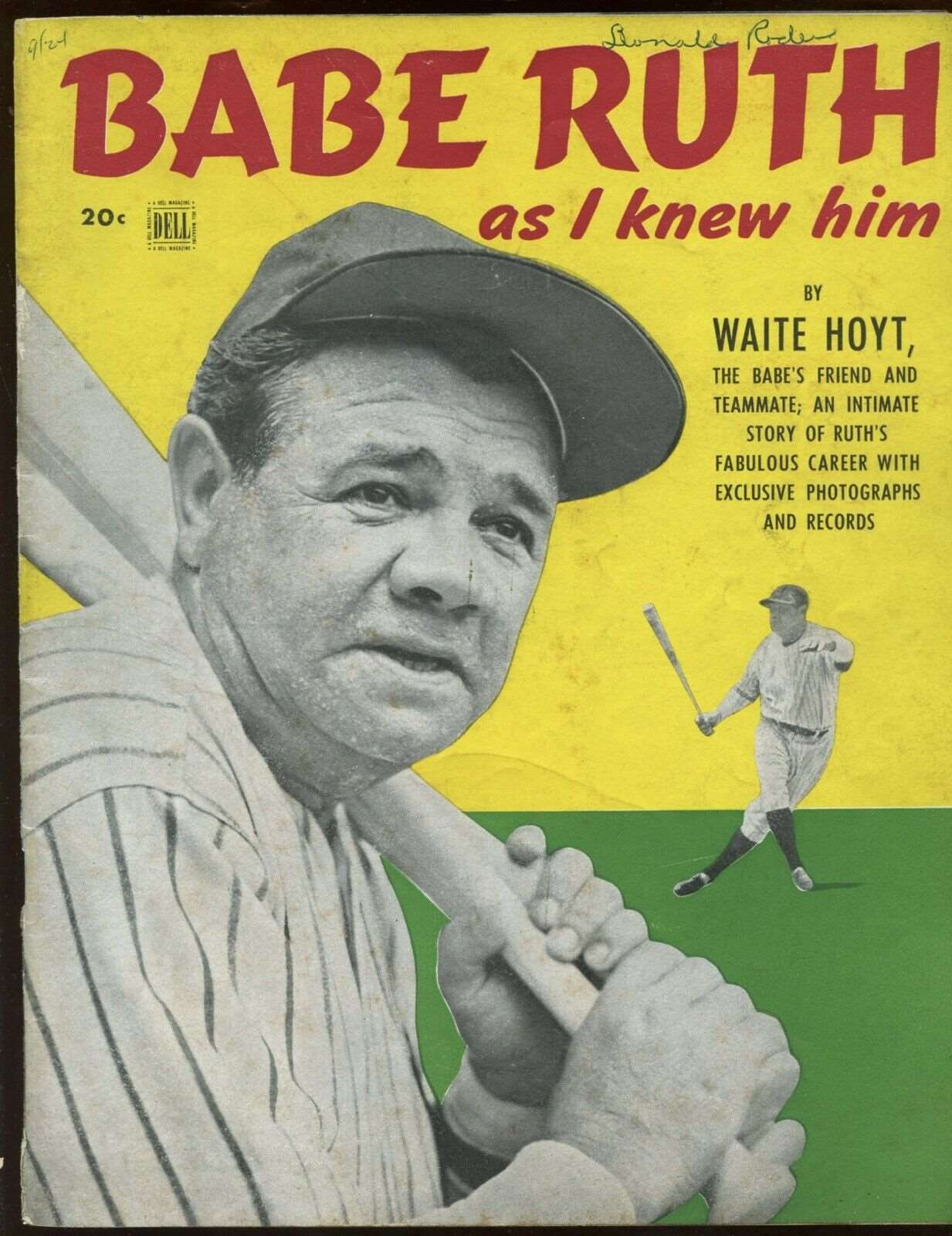 1948 Dell Magazine Babe Ruth As I Knew Him by Waite Hoyt