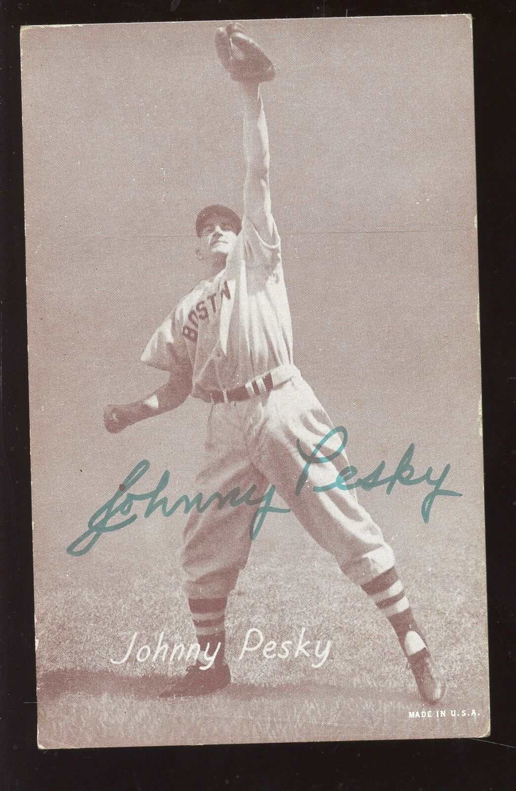 1947-66 Exhibit Baseball Card John Pesky Autographed Hologram 