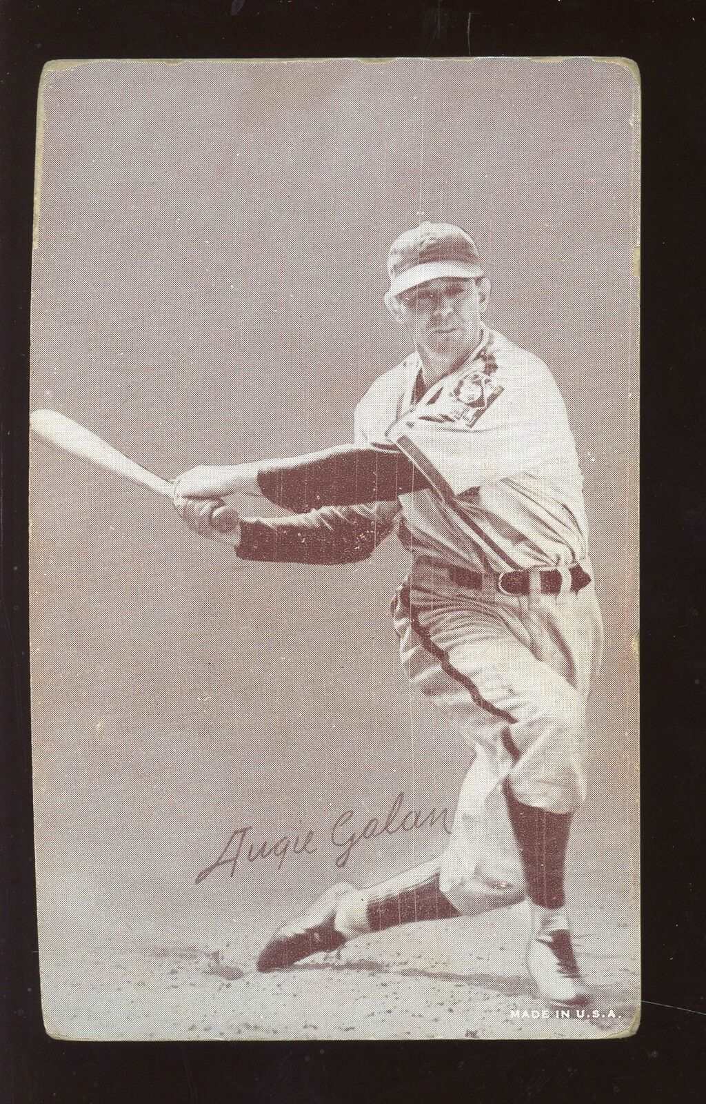 1947/66 Exhibit Supply Baseball Card Augie Galan