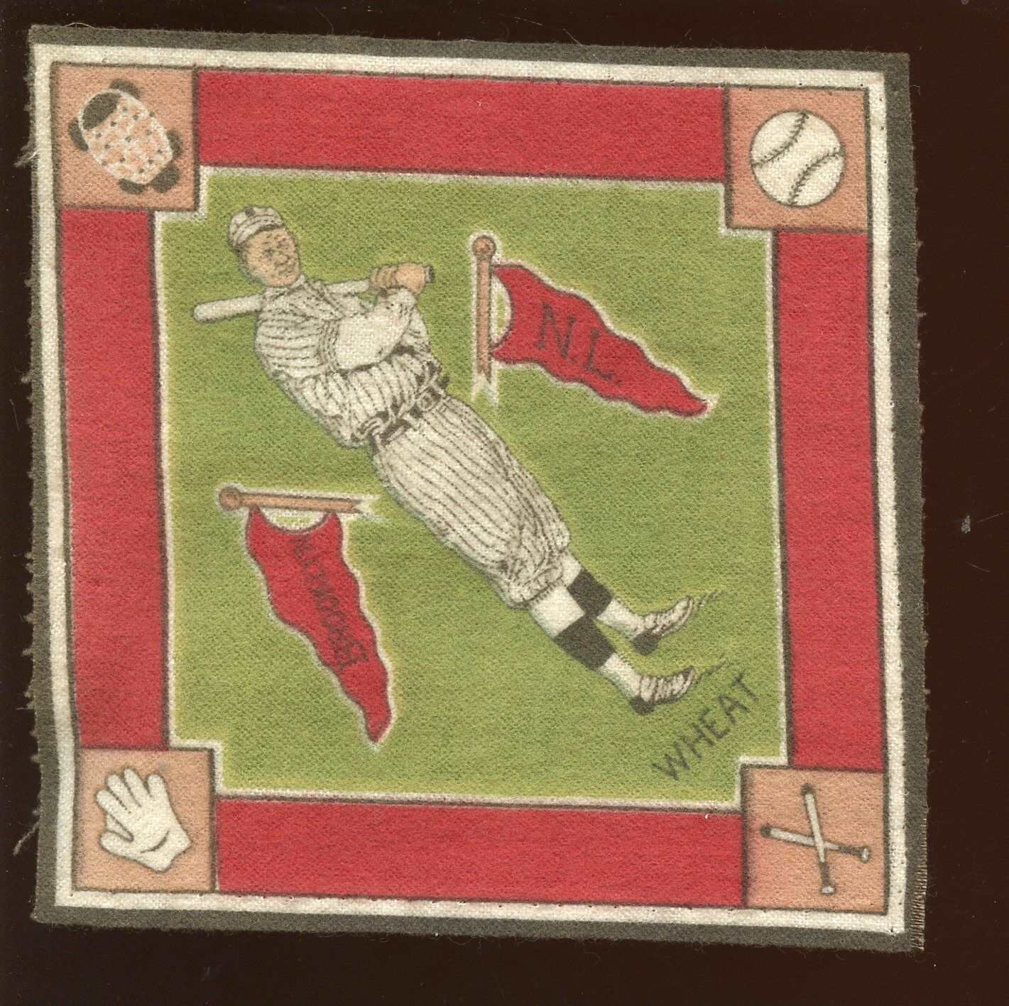 1914 B-18 Baseball Blanket Zack Wheat Green Infield