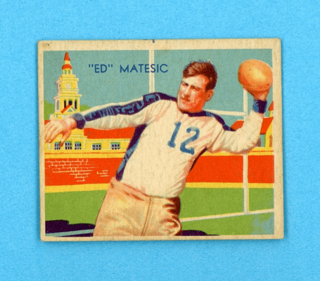 1935 National Chicle #4 Ed Matesic Phila Eagles Rookie Football Card EX+ prt mk