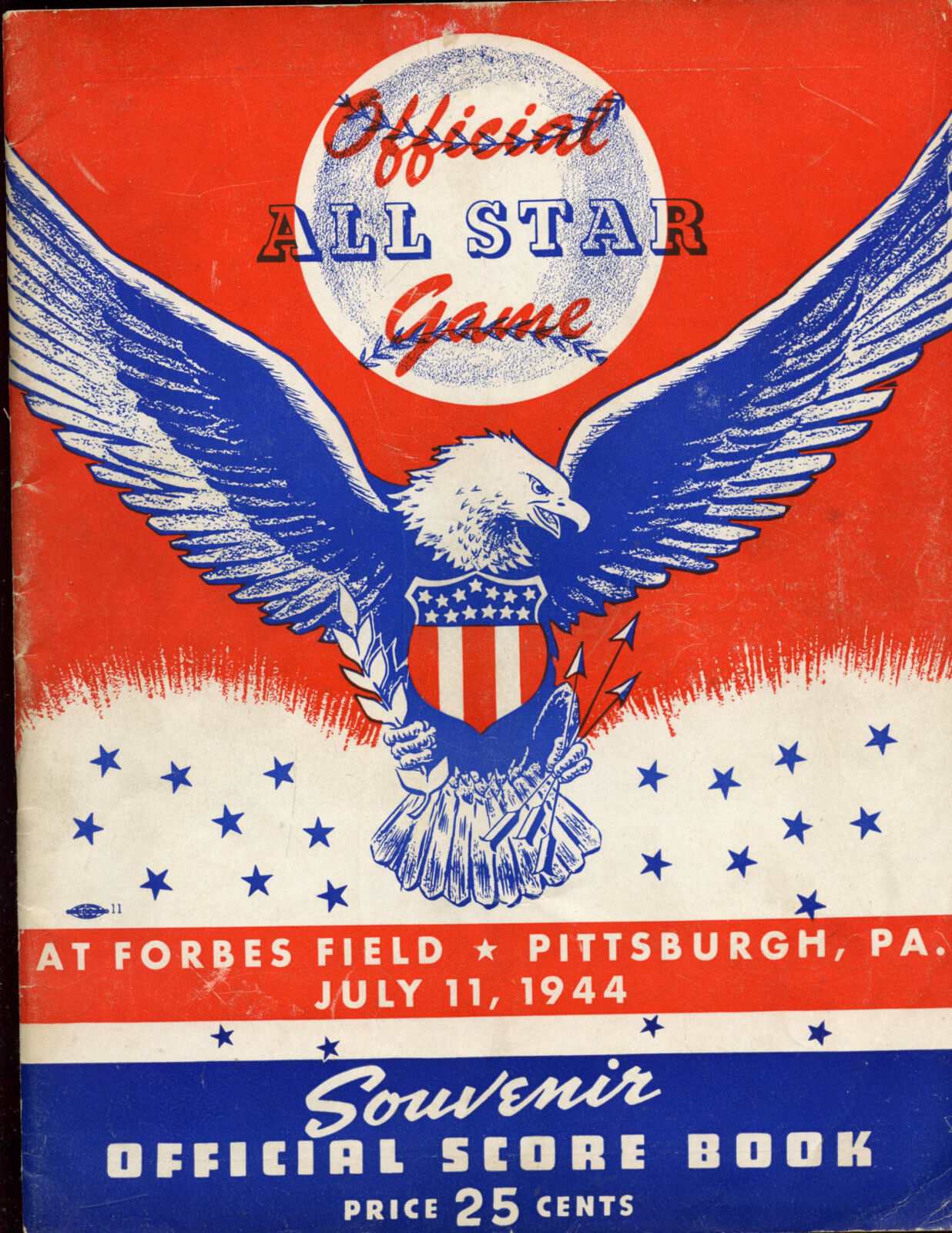 1944 MLB Baseball All Star Game Program at Pittsburgh Pirates VGEX