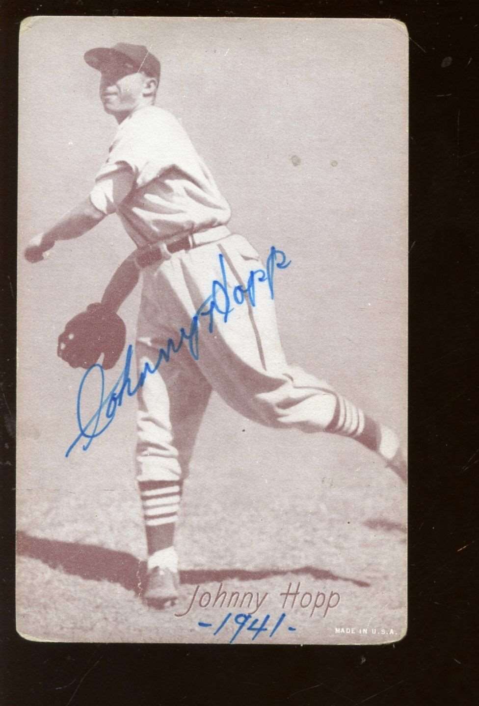 1947/1966 Exhibit Baseball Card Johnny Hopp Autographed Hologram