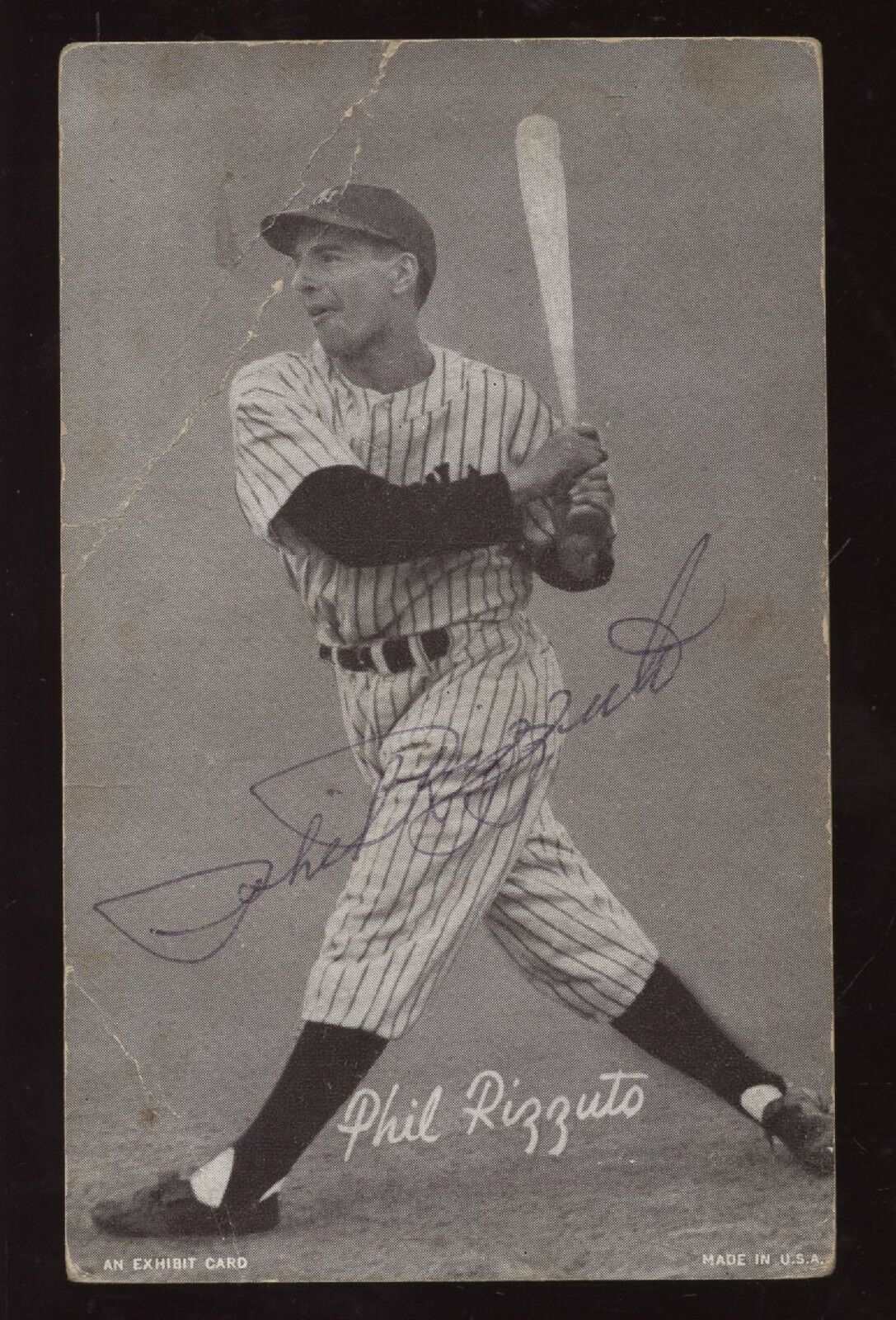 1947-66 Exhibit Supply Baseball Card Phil Rizzuto Autographed Hologram