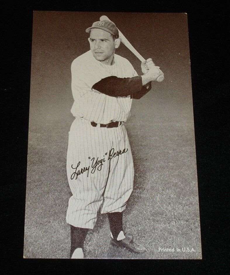 1947-66 Larry Yogi Berra New York Yankees Baseball Exhibit Card 