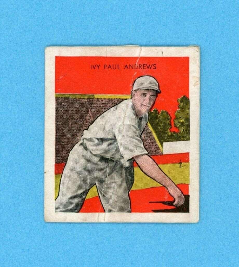 1933 Tattoo Orbit Ivy Paul Andrews Boston Red Sox Baseball Card Low Grade