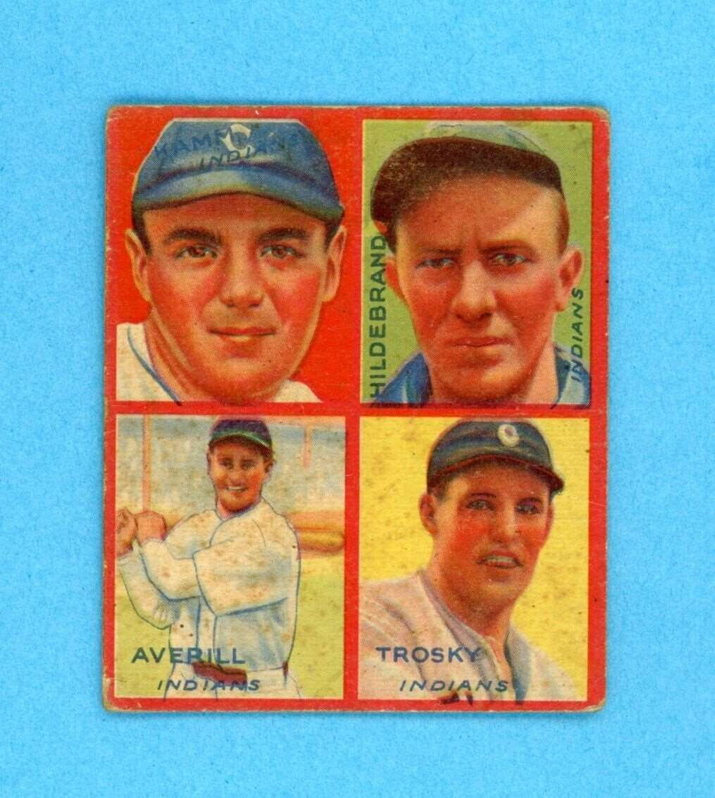 1935 Goudey 4 in 1 #5 Averill, Hildebrand, Kamm, Trosky Baseball Card