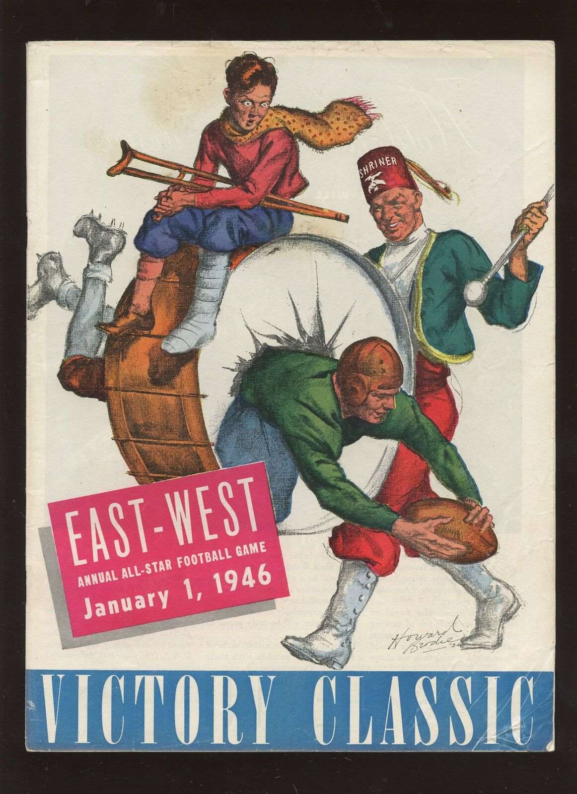 1946 NCAA Football East West All Star Game Program VG