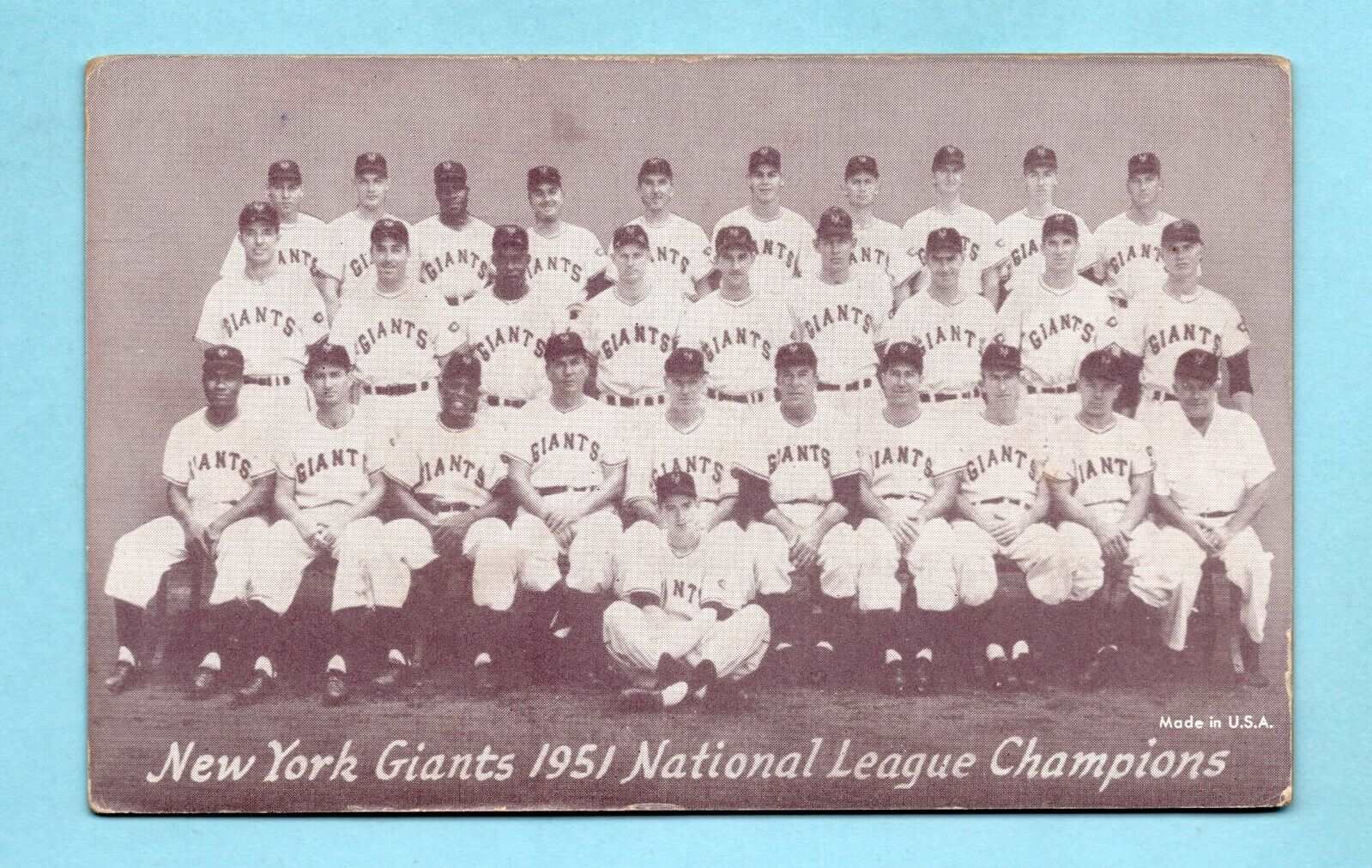 1947-66 Exhibit NY Giants 1951 NL Champions Baseball Card Willie Mays Rookie