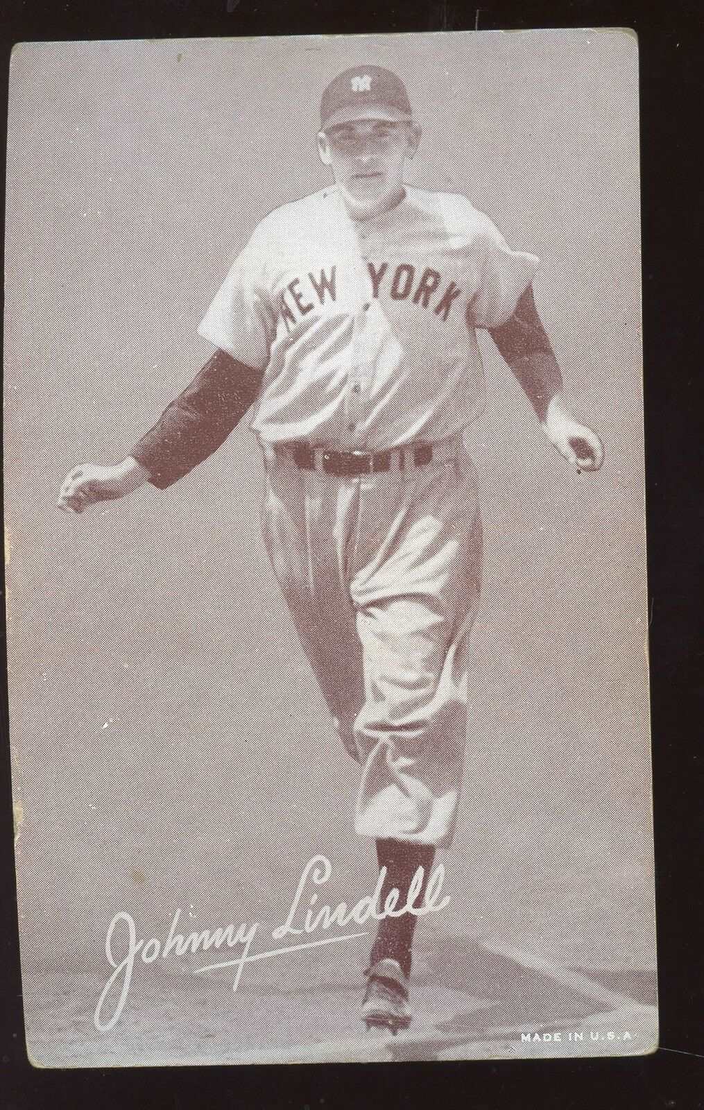 1947-66 Exhibit Supply Baseball Card Johnny Lindell New York Yankees VGEX