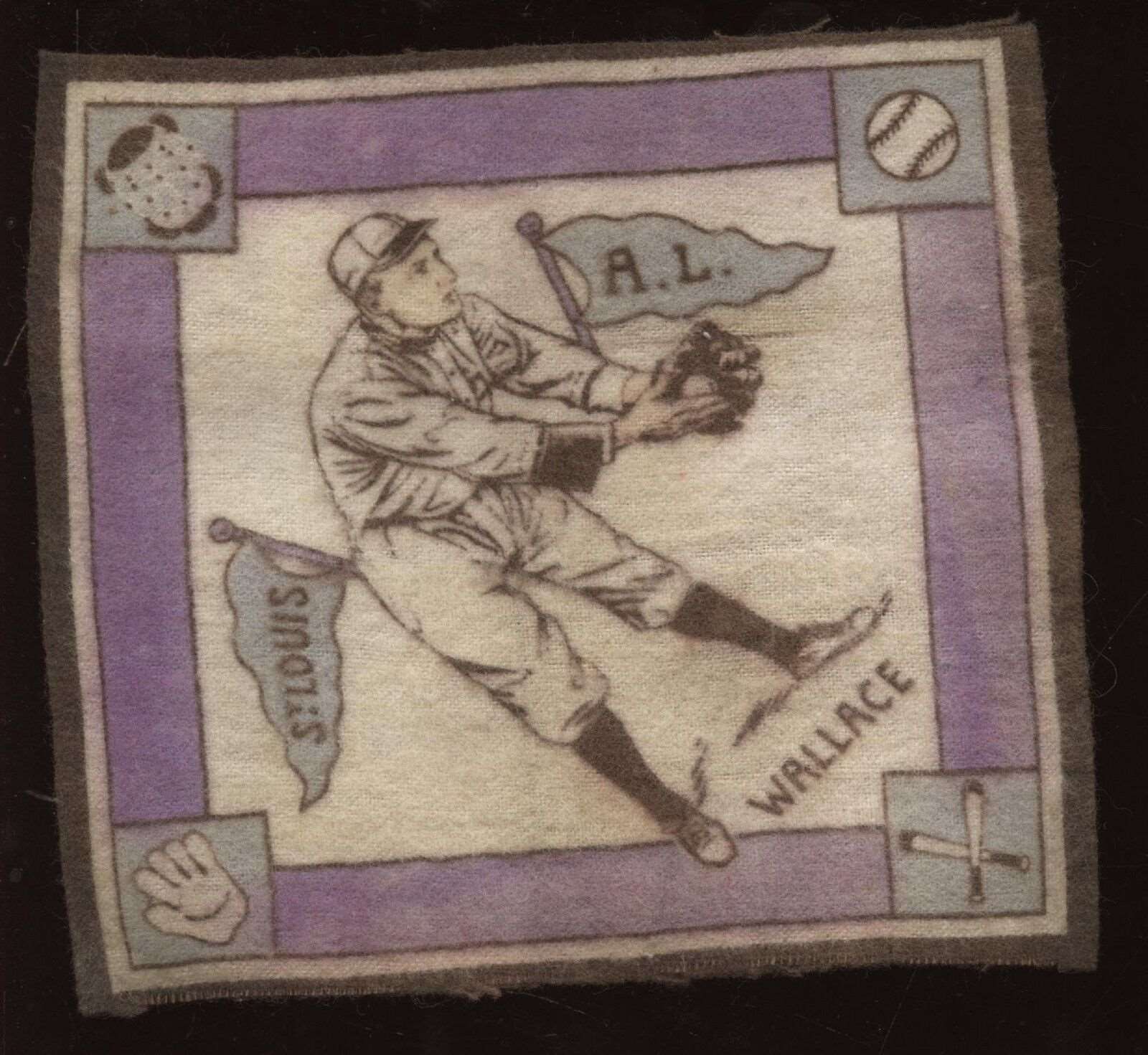 1914 B-18 Baseball Blanket Wallace Purple Variation