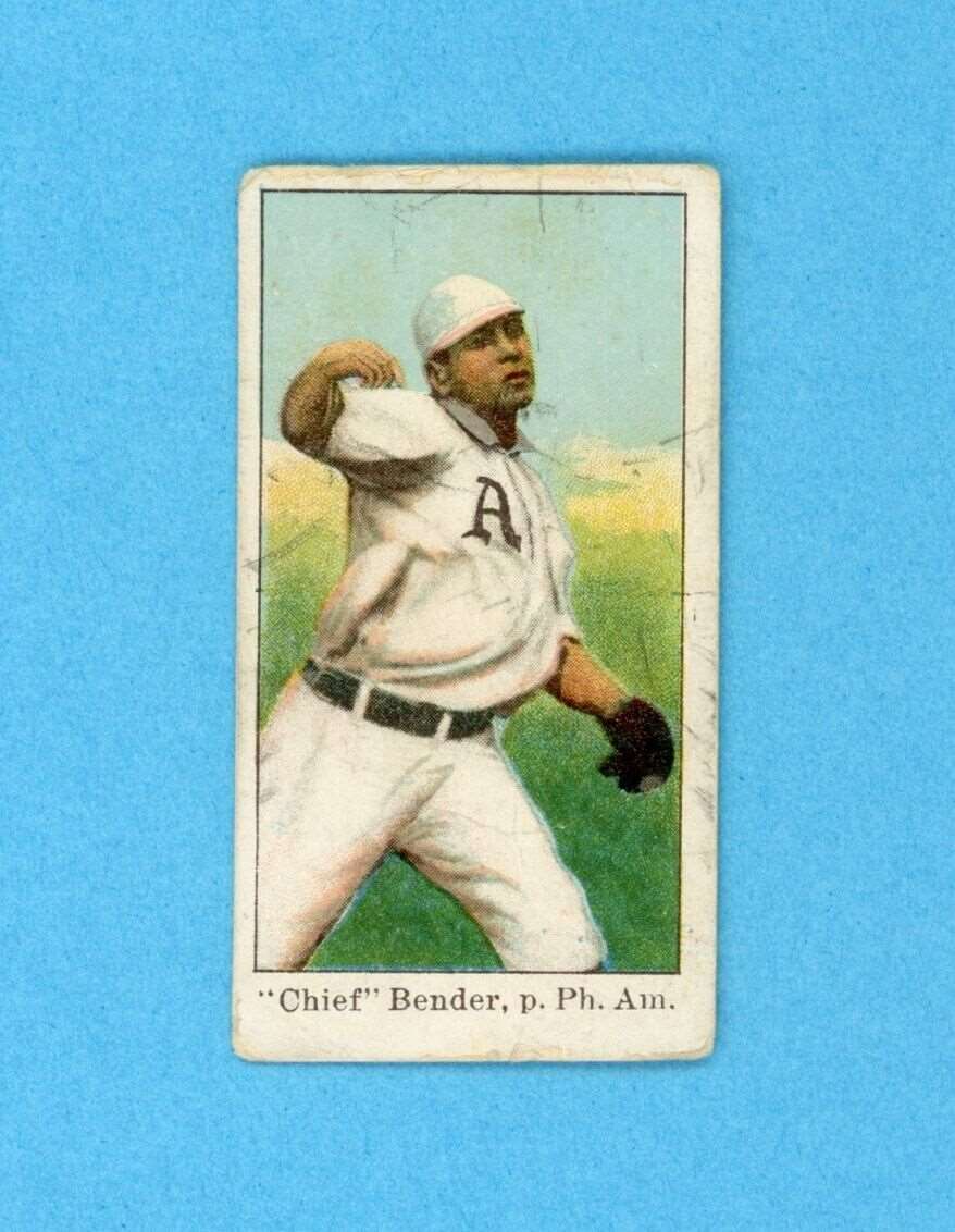 1909 E90 - 1 American Caramel Chief Bender Phila A's Baseball Card ALTERED