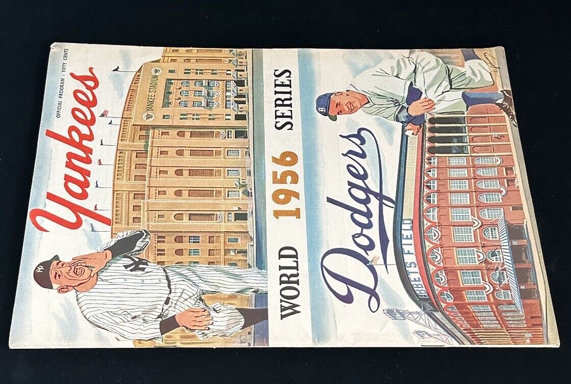 1956 New York Yankees World Series Program vs Brooklyn Dodgers - Unscored - EX