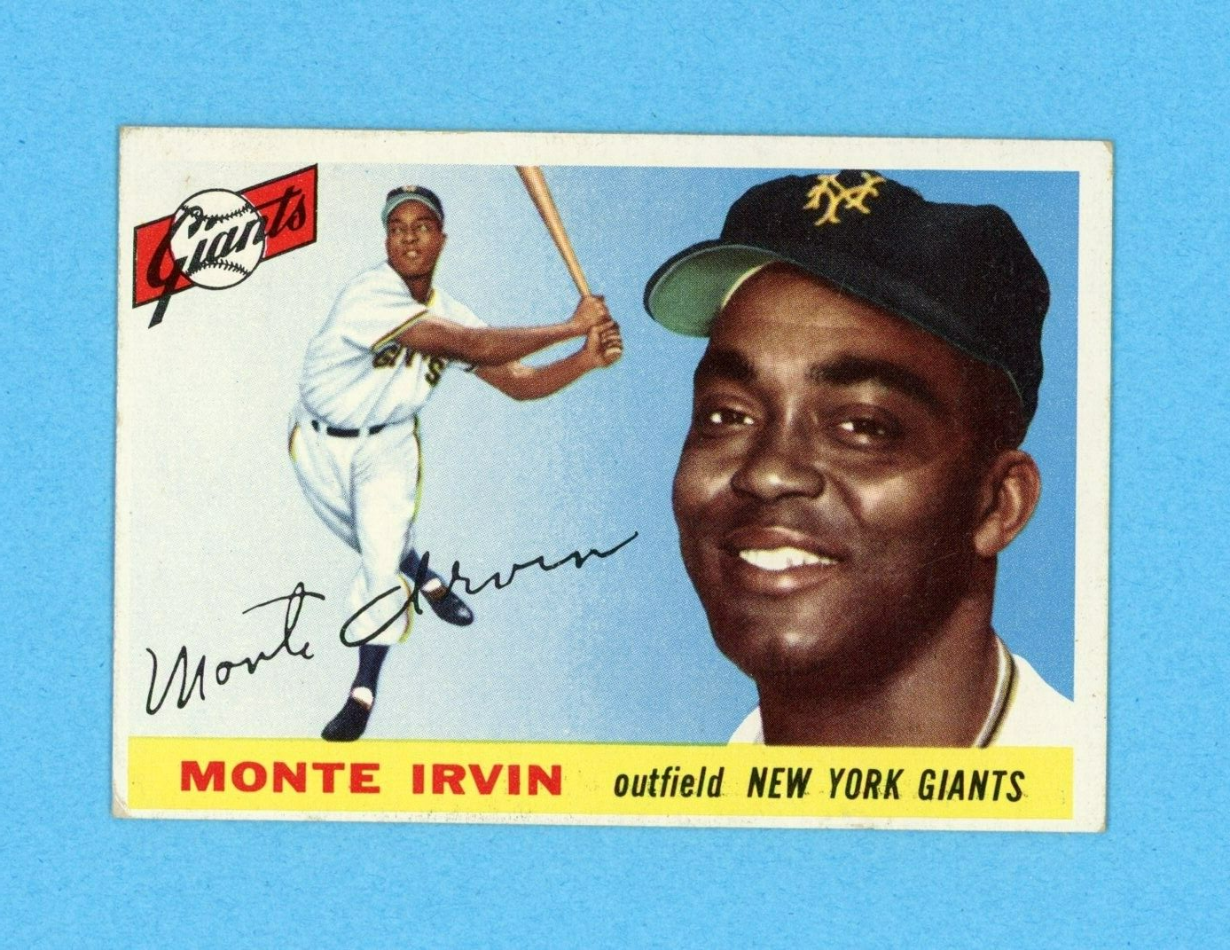 1955 Topps #100 Monte Irvin New York Giants Baseball Card EX - EX+