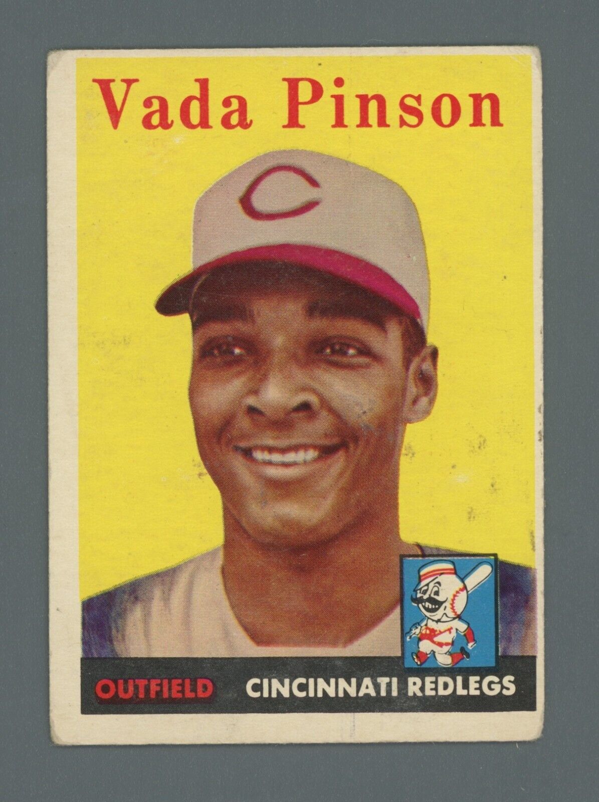 1958 Topps #420 Vada Pinson Cincinnati Reds Rookie Baseball Card VG