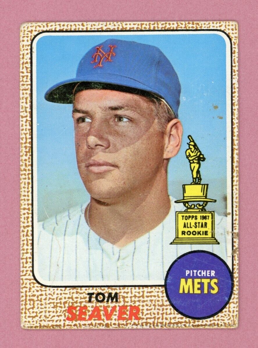 1968 Topps #45 Tom Seaver New York Mets Baseball Card Low Grade