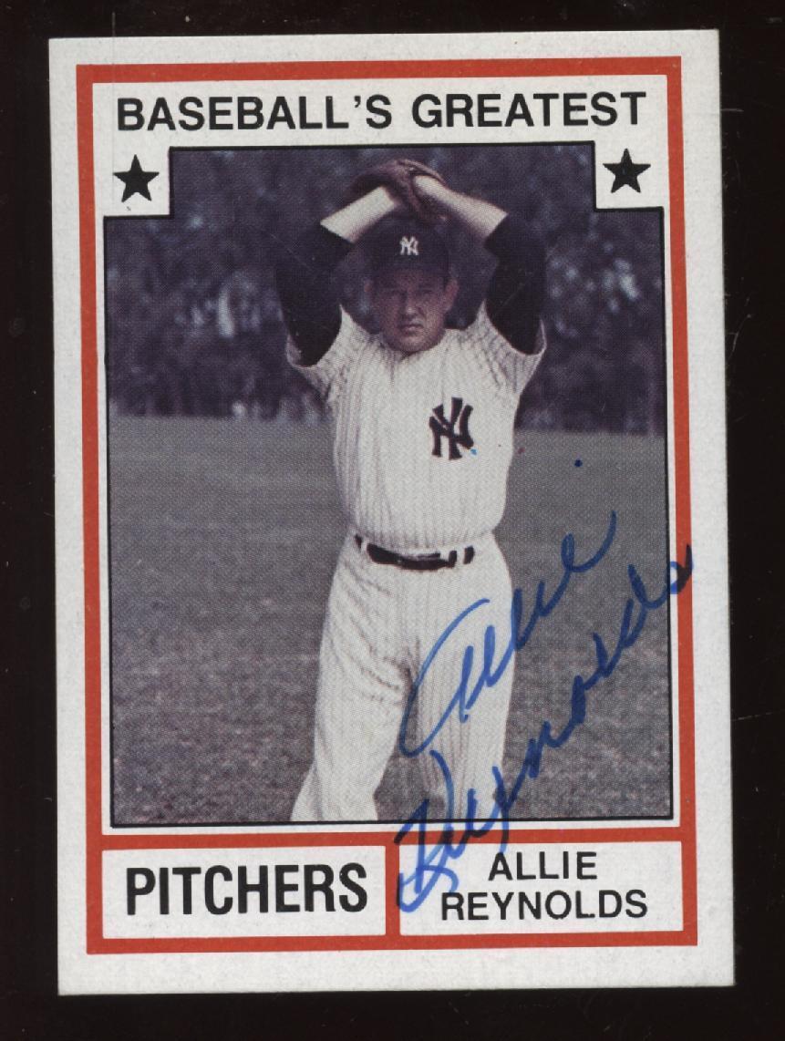 1982 TCMA Baseball Card Allie Reynolds New York Yankees Autographed NRMT