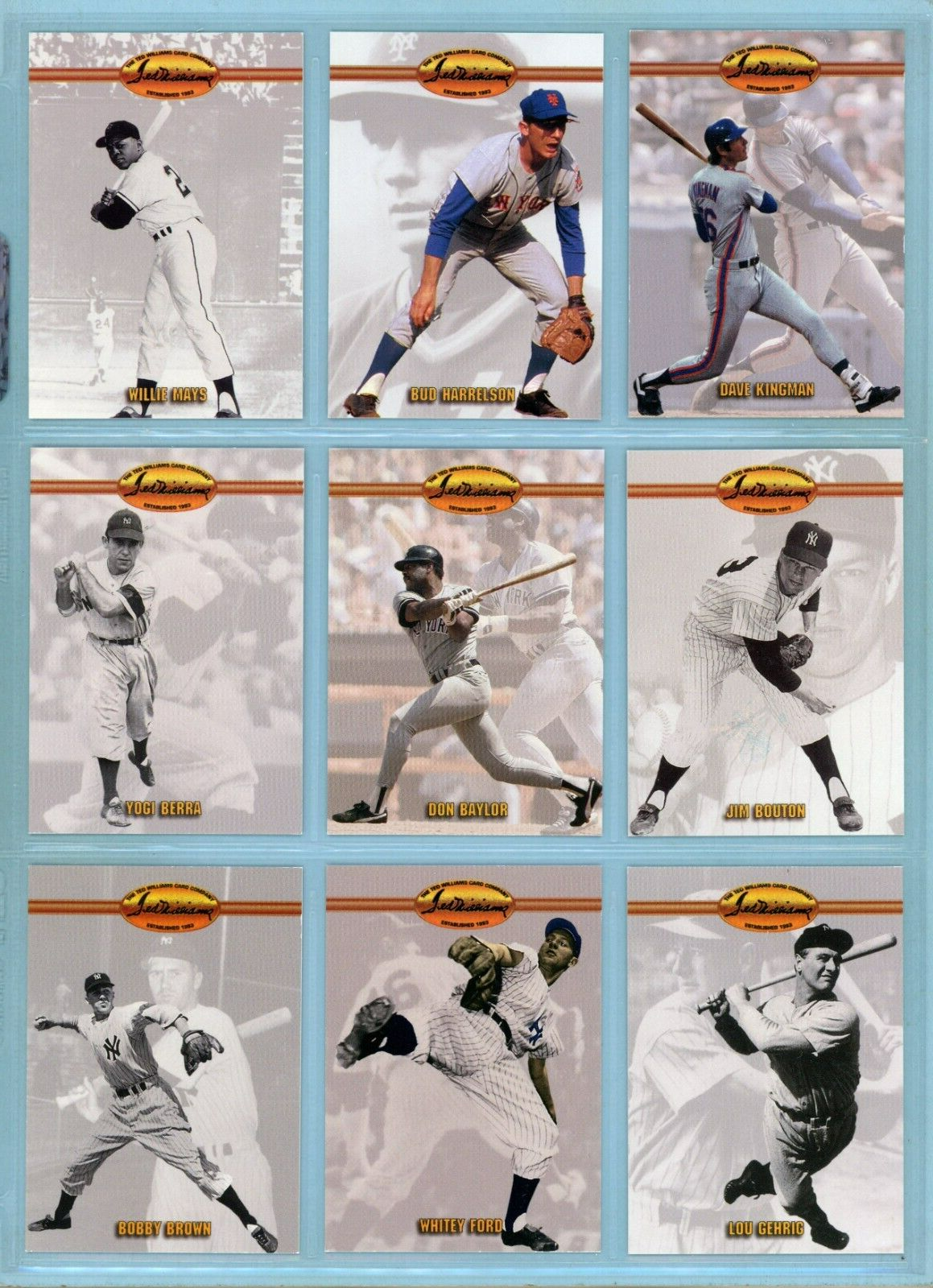 1993 Ted Williams Complete Set of 160 Baseball Cards + 25 of 26 Pog Cards NM