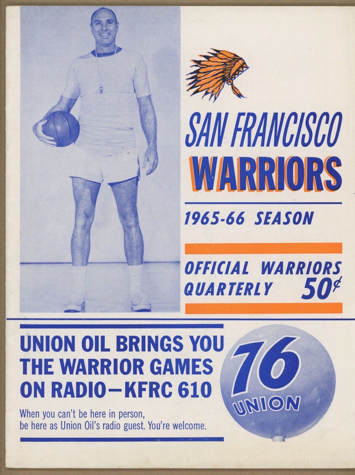 1/12/66 New York Knicks vs San Francisco Warriors Game Program