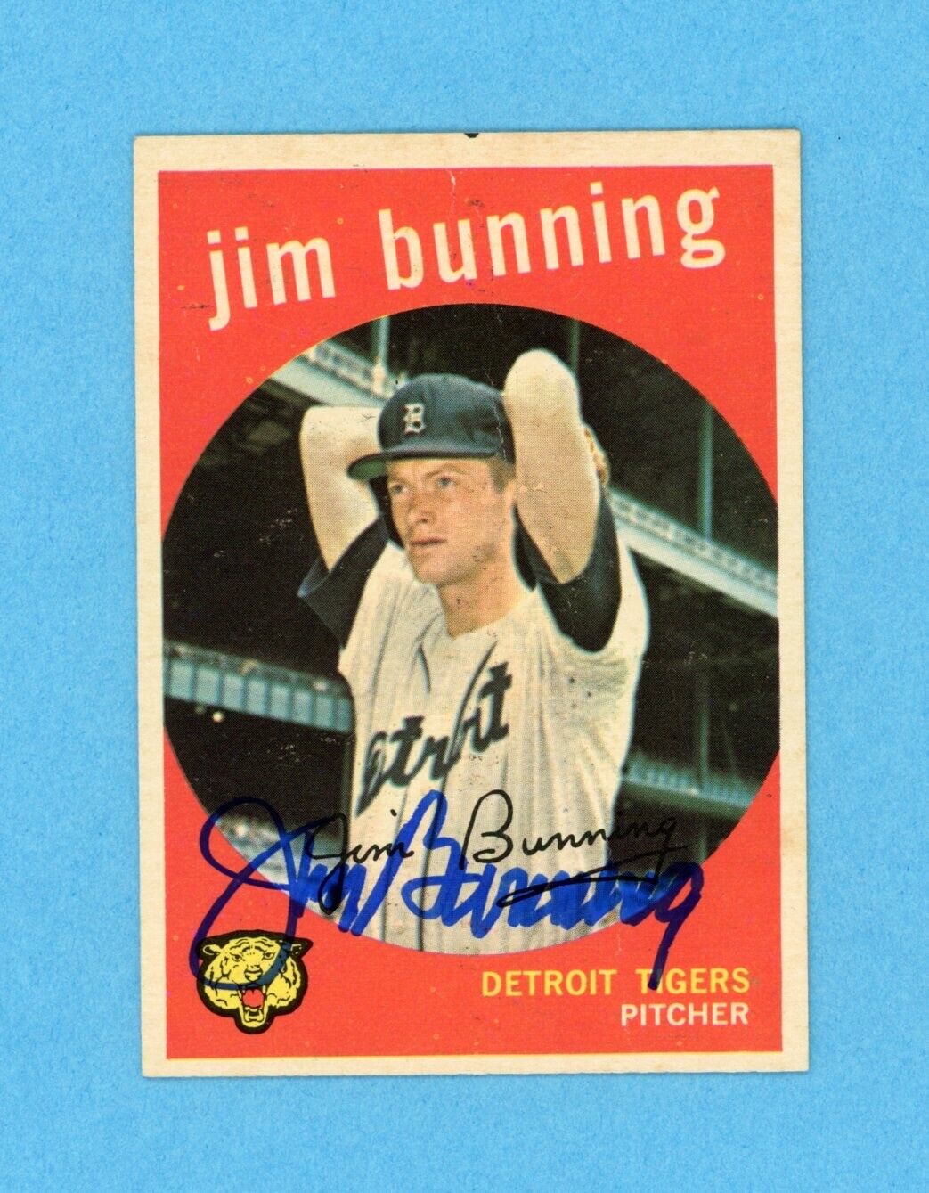 Jim Bunning Signed 1959 Topps Card #149 Auto with B&E Hologram