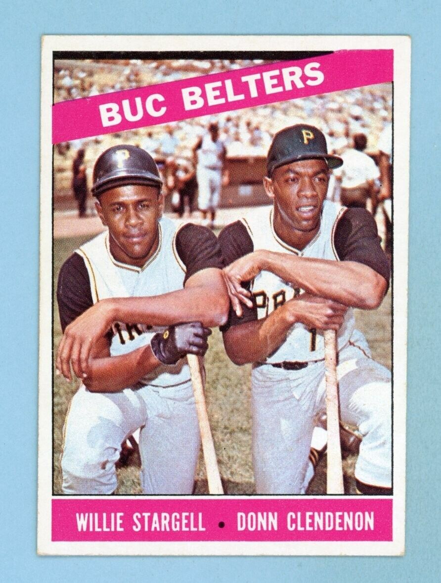 1966 Topps #99 Buc Belters Willie Stargell, Donn Clendenon Baseball Card Ex/Ex+