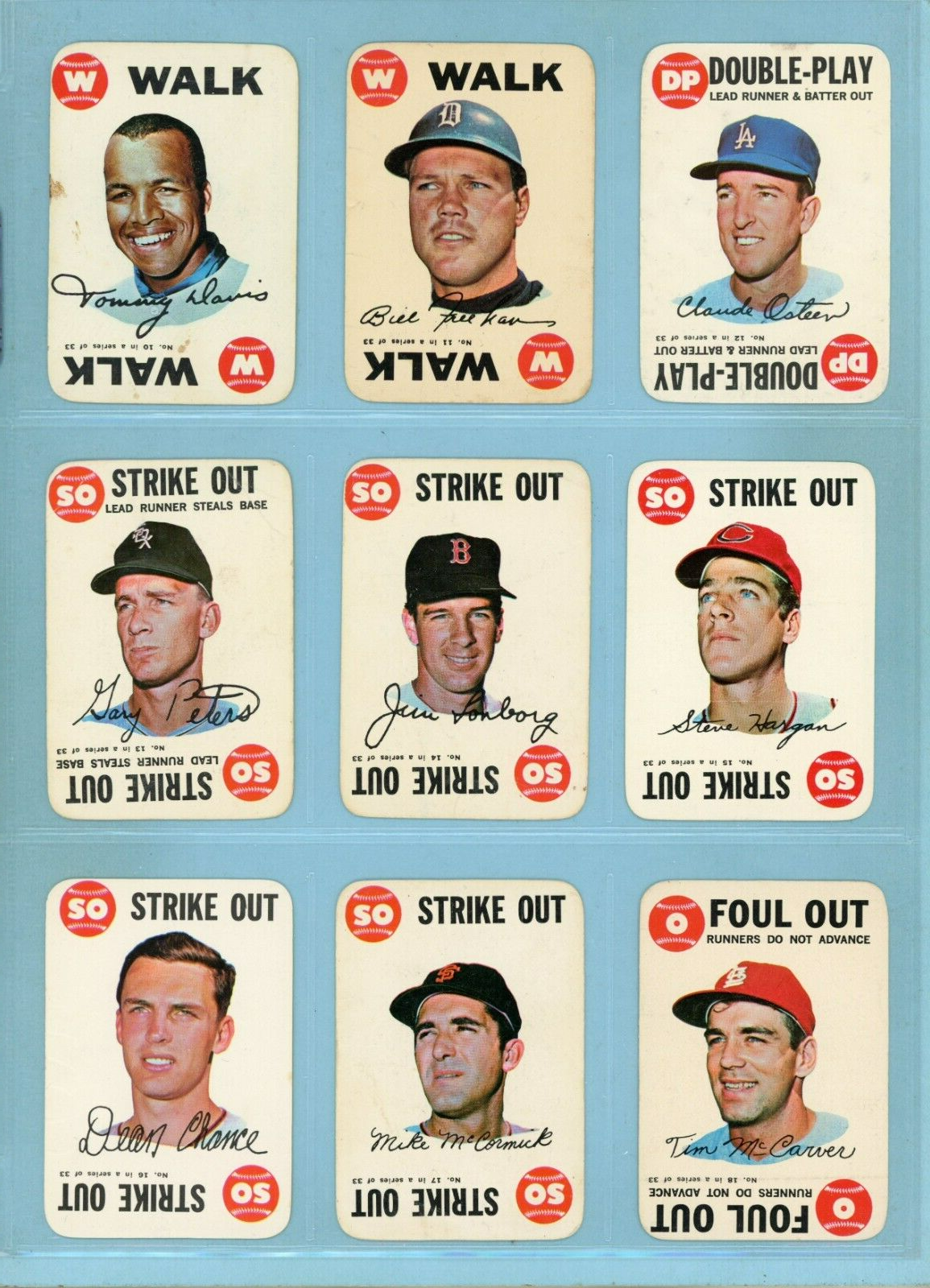 1968 Topps Game Complete Set of 33 Baseball Cards Low Grade - VG