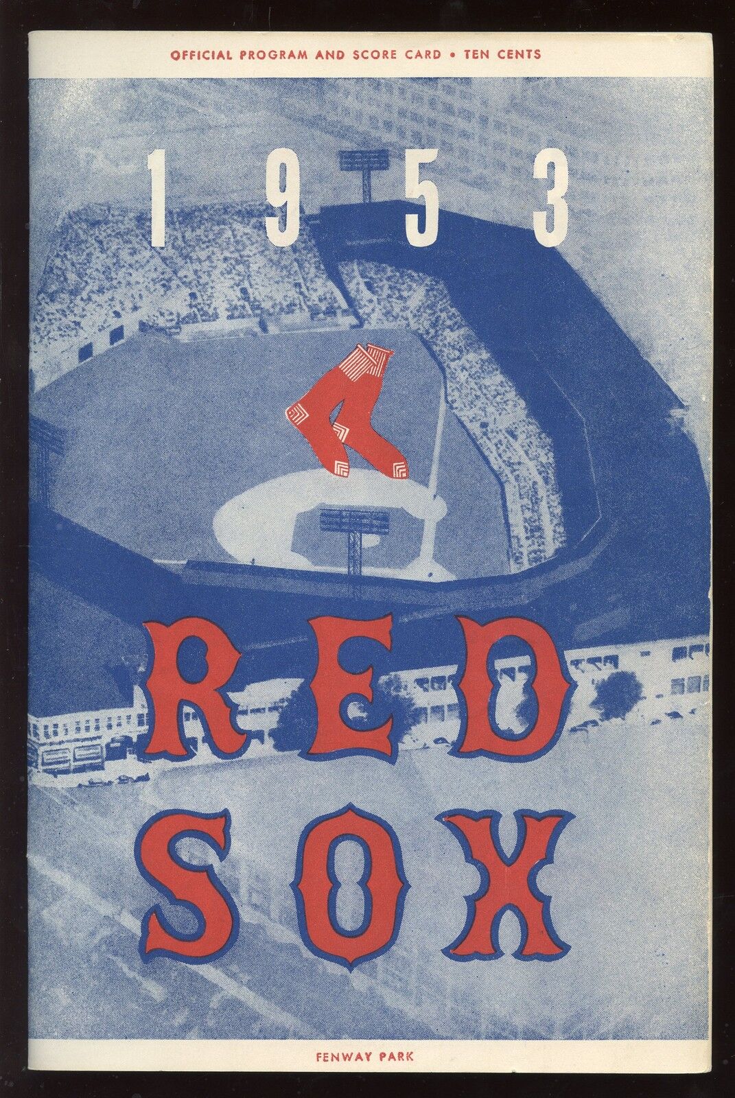 1953 MLB Baseball Program Washington Senators at Boston Red Sox VGEX+