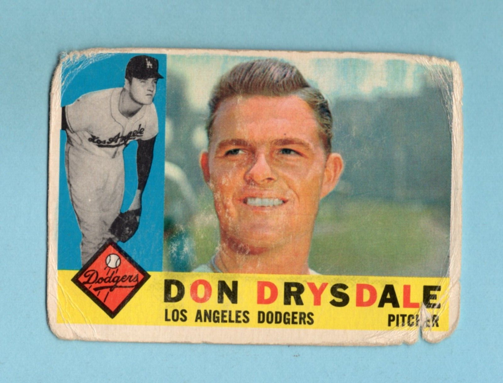 1960 Topps #475 Don Drysdale Los Angeles Dodgers Baseball Card Poor