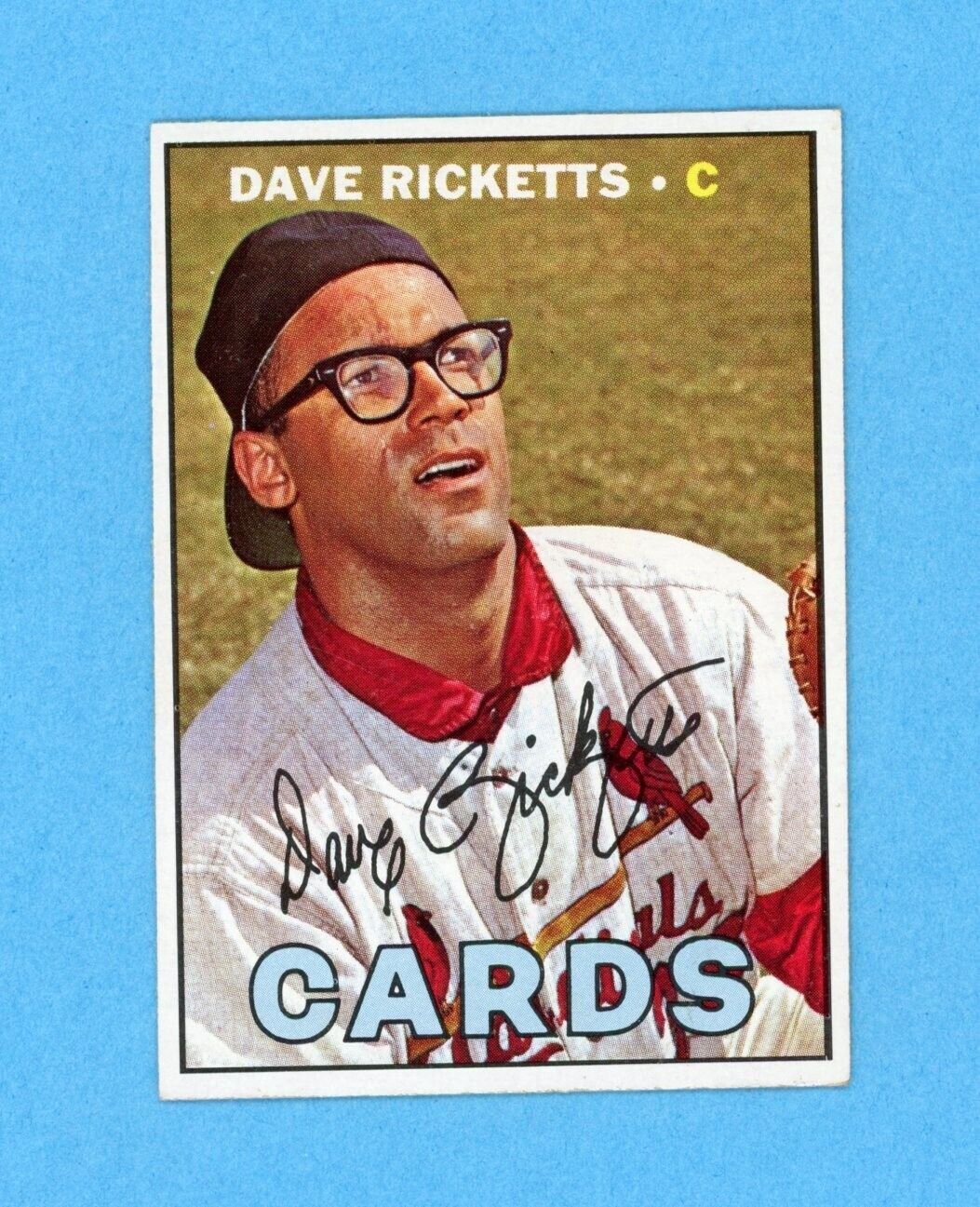 1967 Topps #589 Dave Ricketts St Louis Cards High Number Baseball Card Low Grade