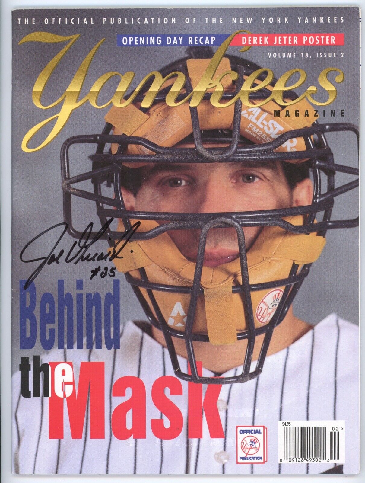 Joe Girardi NY Yankees Signed May 1997 Yankees Magazine with B&E Hologram