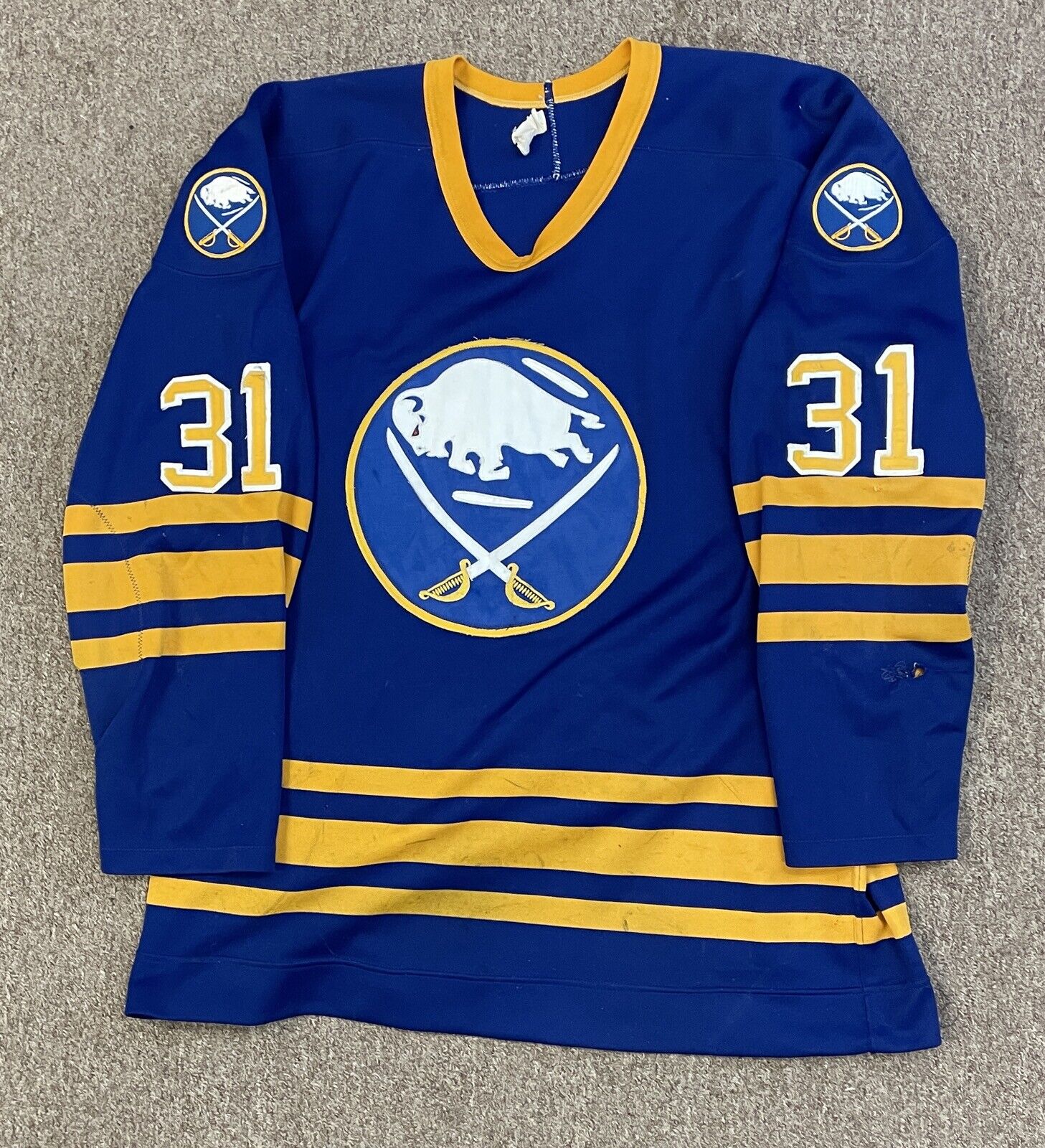 Mid-Late 80s Buffalo Sabres Daren Puppa Game Used Jersey • Goaltender