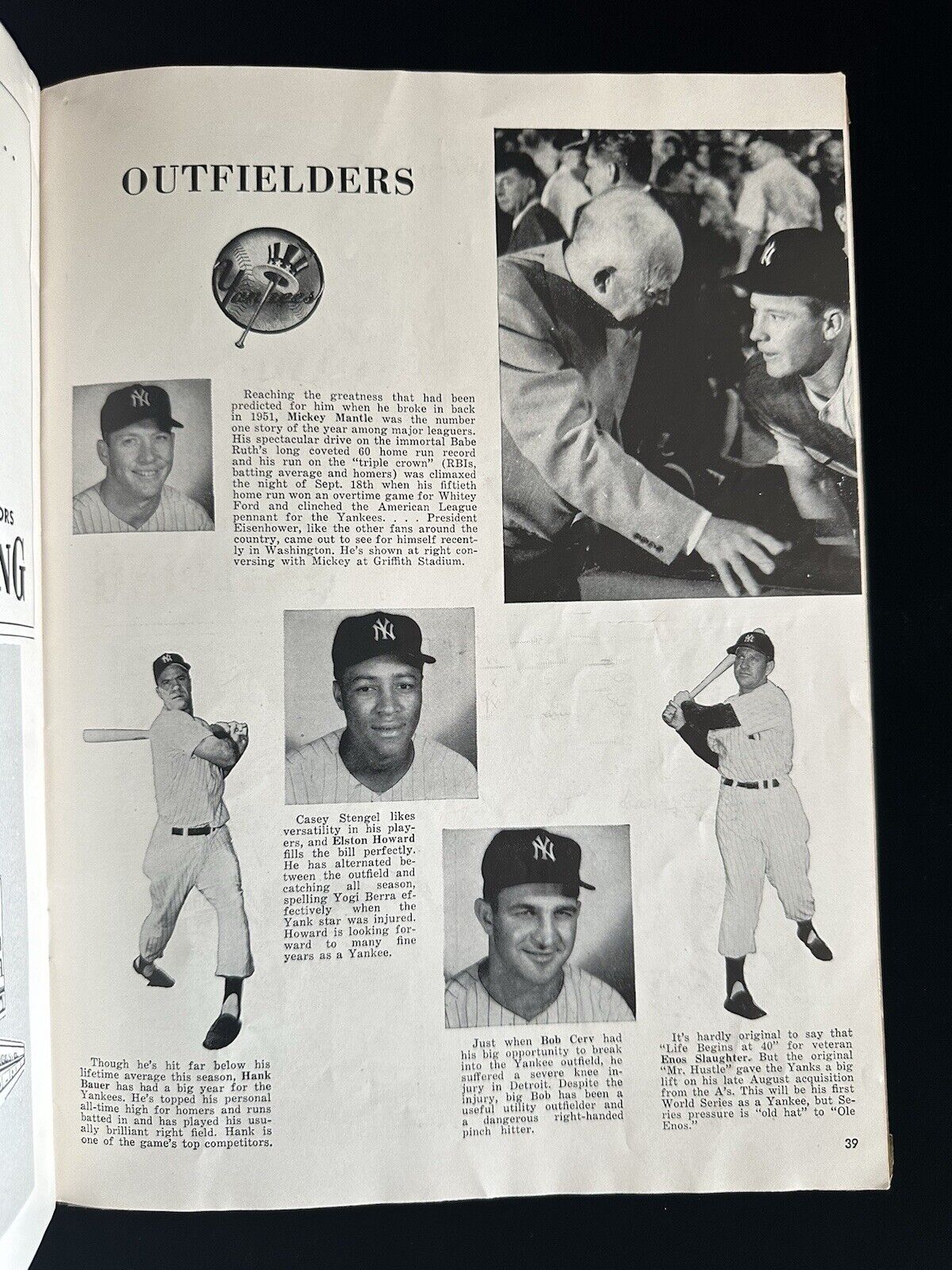 1956 New York Yankees World Series Program vs Brooklyn Dodgers - scored Game 3