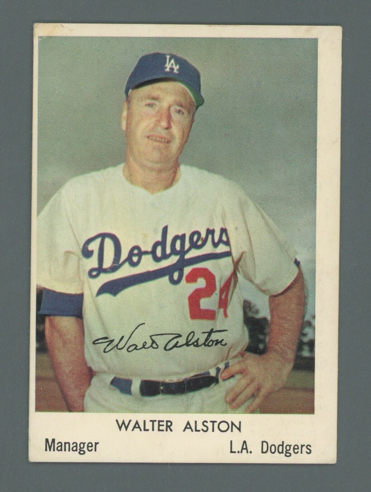 1960 Bell Brand Dodgers #18 Walter Alston Short Print Baseball Card EX oc ap ccs